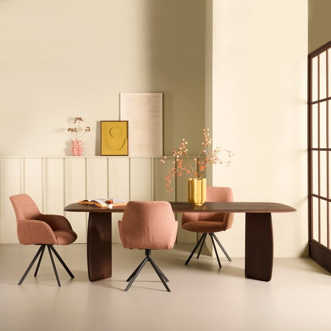 Eettafel Quick - Organisch Design - Bruin Eikenhout