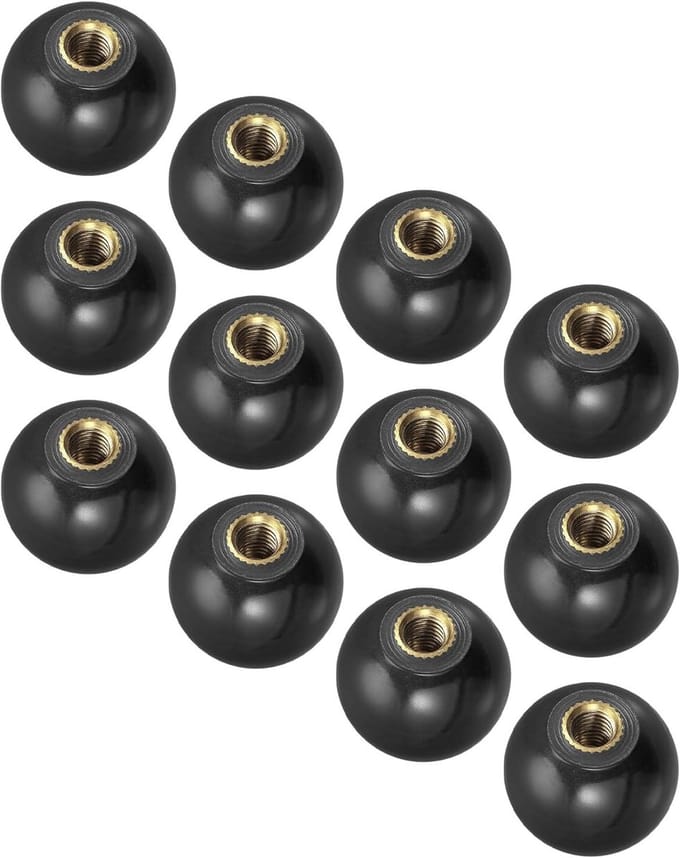 Draadknoppen van 20mm - 12 Stuks Plastic Balhandgrepen met M5 Draad voor Machinevervanging, Zwart