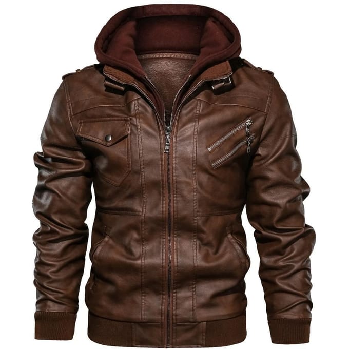 Heren PU Gewassen Leren Jas Grote Maat Leren Jas 3XL