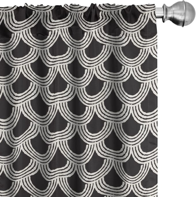 ABAKUHAUS – Gestreepte gordijnen 2x75x225 cm – Microvezel, halfschaduw