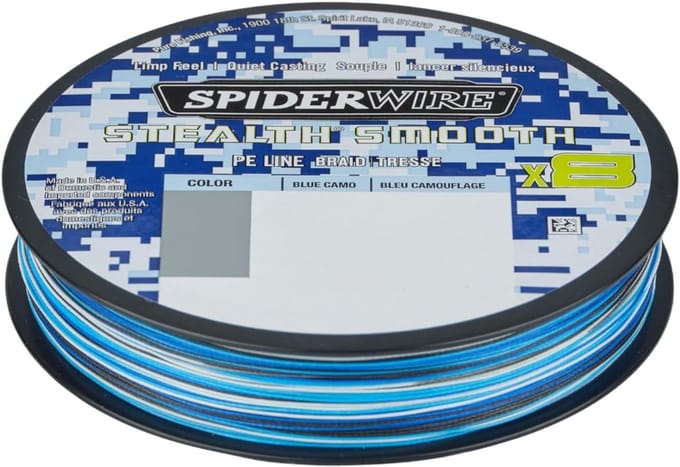 Spiderwire Stealth Smooth 8 Vislijn 300m Blauw Camo 8-voudig Gevlochten