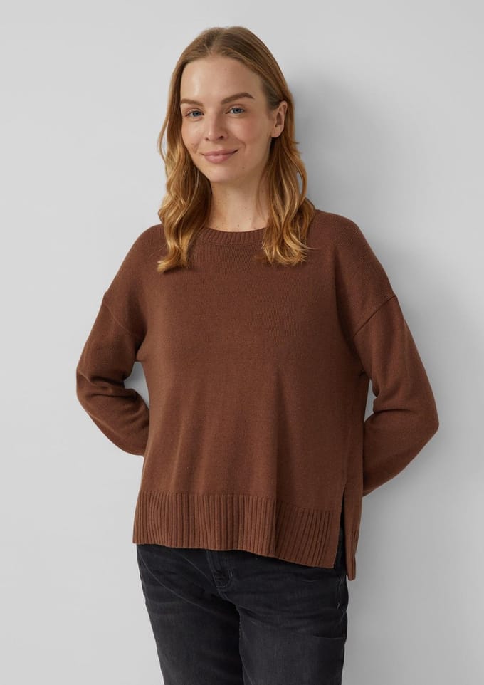 s.Oliver - female - Gebreide trui met oversized schouders en zijsplit