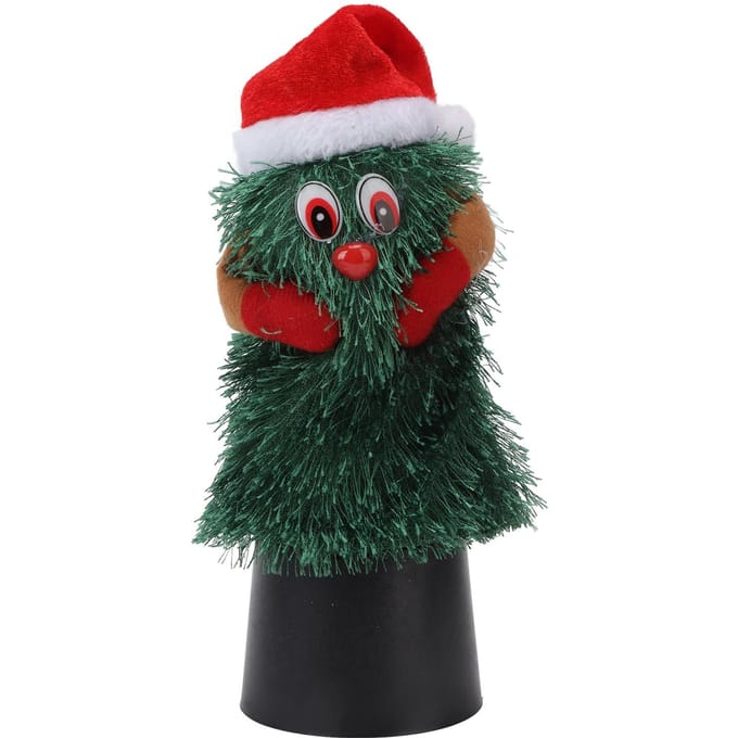 Arbre de Noël de Table Musical Rotatif Mignon Forme de Plante Figurine Décoration black
