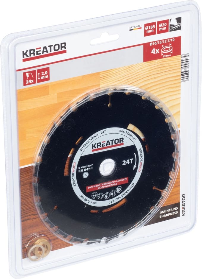 Kreator - KRT020307 - Cirkelzaagblad - Ø 185x20x2,0mm 24T