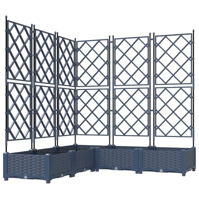 vidaXL - Plantenbak - 5 - st - Grijs - 120 - x - 120 - x - 125,5 - cm - PP