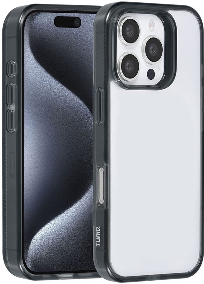 TUNIQ Back cover iPhone 16 Pro - Silicone - Zwart - Verstevigde hoeken - Draadloos opladen