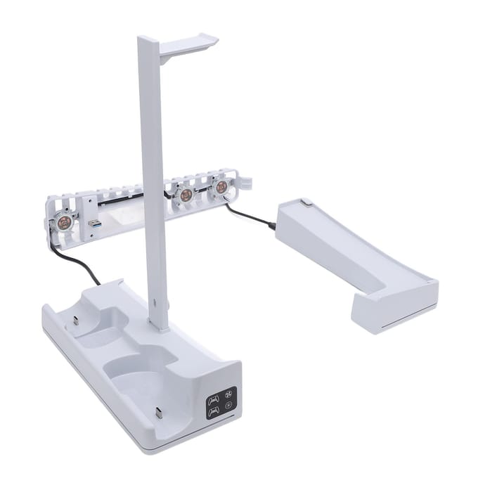 Station de refroidissement horizontale avec contrôleur, chargeur et ventilateur de refroidissement, éclairage 14 RGB rapide white