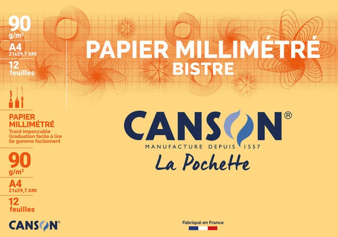 CANSON millimeterpapier A4 90 g/m², blauw
