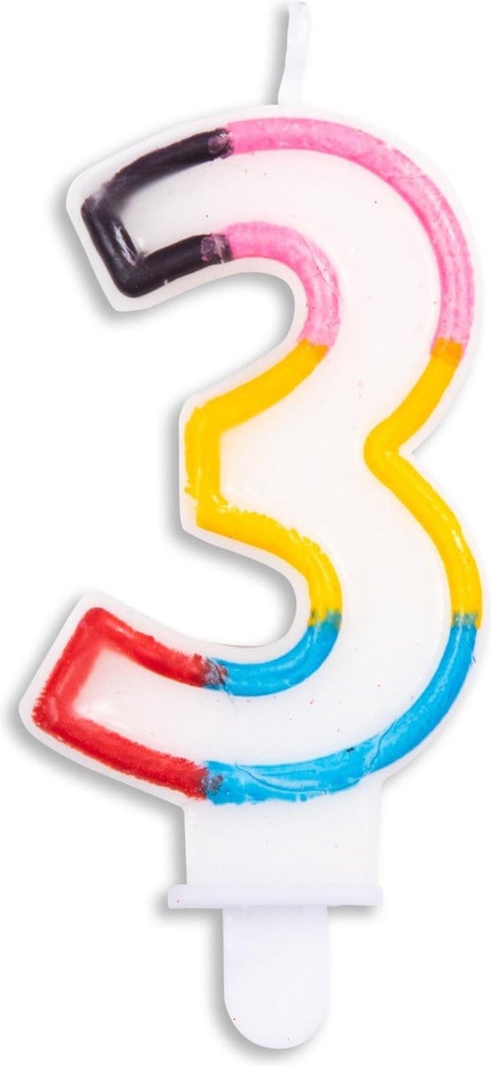 Wefiesta Cijferkaars 3 Wax 3,5 X 6 Cm Wit