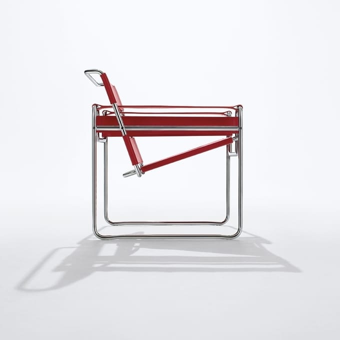 Knoll International - Breuer Original Wassily Lounge fauteuil - Spinneybeck Leer rood