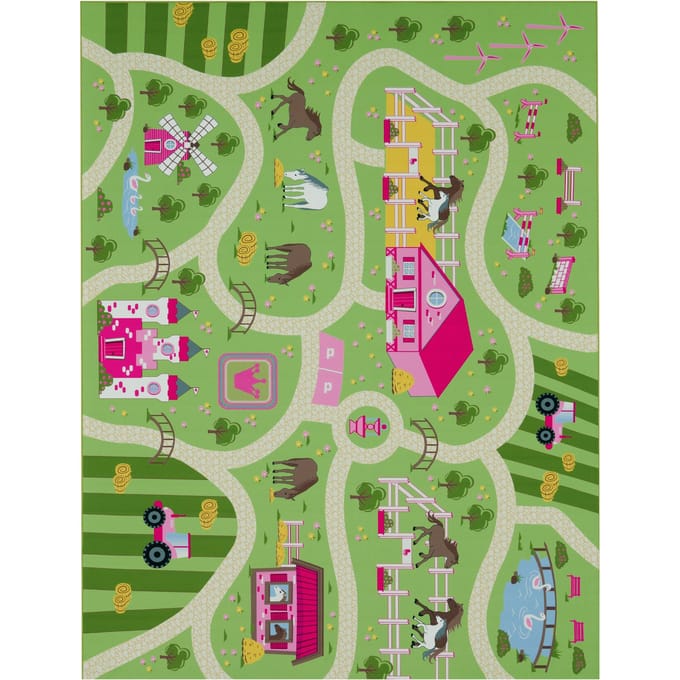 Kindertapijt Bini groen 200 cm vierkant