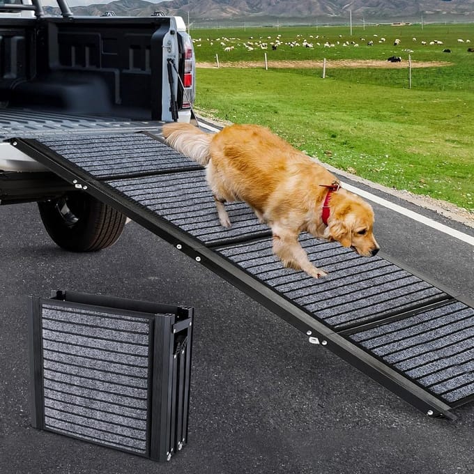 Hondenhelling Auto - Hondentrap Opvouwbaar - Veilig Instappen - Extra Breed & Lang - 180 cm Lengte - Zwart