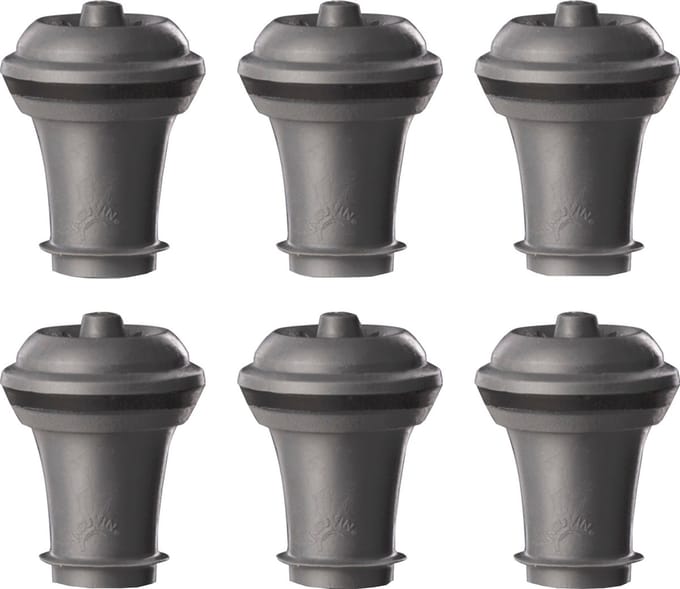 Vacu Vin Wijnstoppers Set van 6 – Reserve Afsluitdoppen voor Wine Saver – Herbruikbaar – Grijs