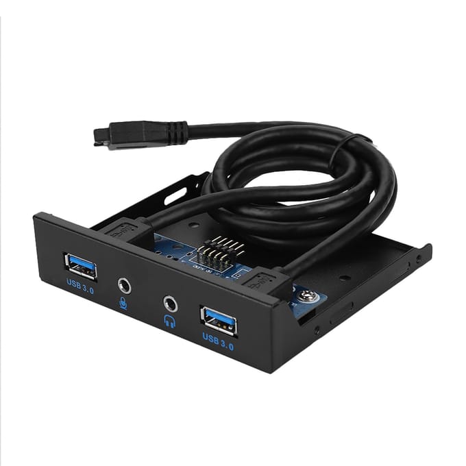 USB3.0 AUDIO Floppy Voorpaneel 3.5 inch 2 USB3.0 Interfaces met Mic Audio black
