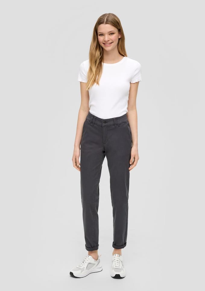 Chino broek in twill dames QS