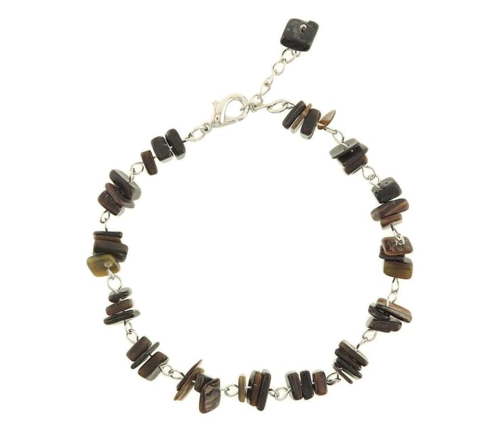 Behave Dames armband met bruine schelp