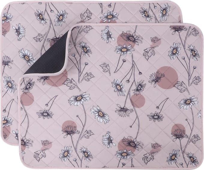Wasbare plaspads waterdicht en antislip 2 stuks - puppy training pad - snel absorberend - roze - 106 x 71 cm