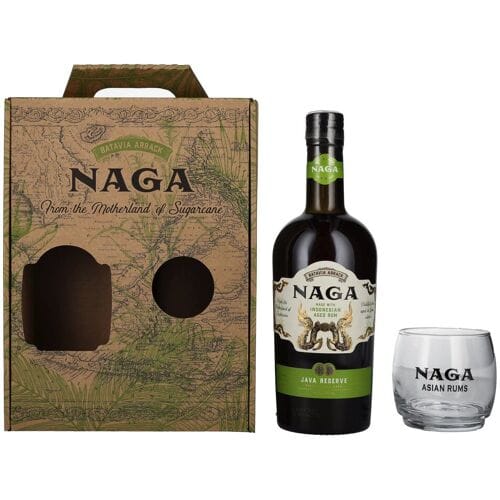 Naga Rum Naga JAVA RESERVE Double Cask Aged 40% Vol. 0,7l in geschenkverpakking met Glas