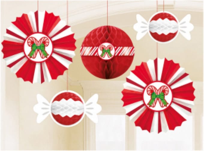 Amscan - Honeycombs Kerstdecoratie (5 stuks)