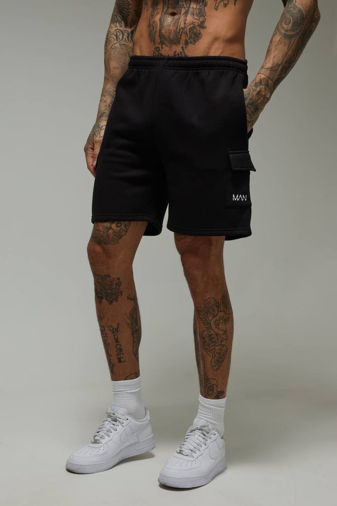 Tall Men's Active 7inch Loose Fit Cargo Short | Black | Size 2XL