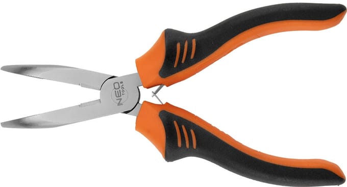 NEO Serie - Gebogen Lange Neus Tang - 180 mm - Inductiegehard - Ergonomische Handgreep