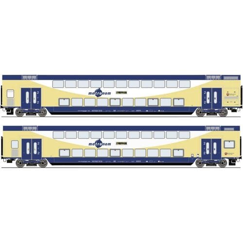 Roco 6220106 H0 2-delige set dubbeldekswagons van de metronoom Set van 2: 2e klas DBPza