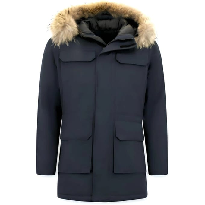 Enos Parka winterjas met grote echte bontkraag