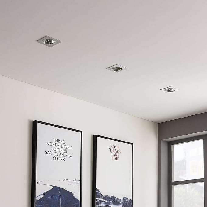 Arcchio plafondspot Sophia, aluminium, hoekig