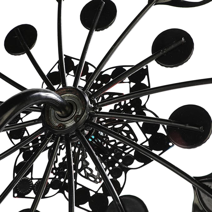 Tuindecoratie Windmolens Waterdicht UV-bestendig Metaal Buiten Windmolen voor Terras Gazon black