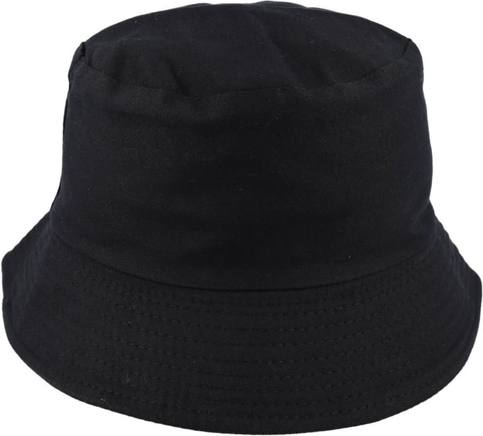 Haarsoires Bucket Hat Hoedje – Effen – Zwart - Vissershoedje - voor Dames & Heren