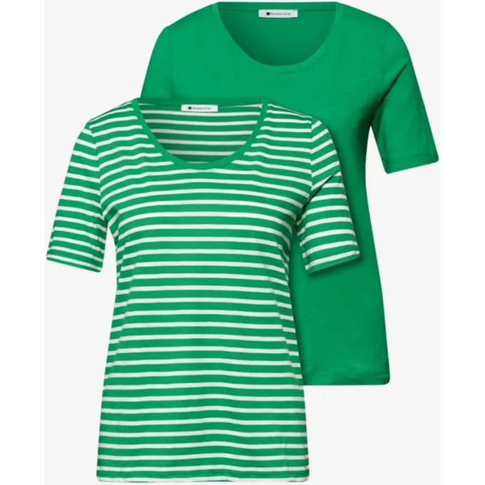 Shirt met ronde V-hals in een pak van 2