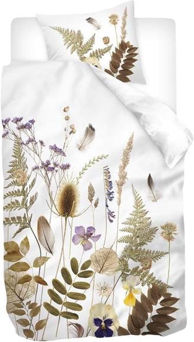 Snoozing Arira Dekbedovertrek - Eenpersoons - 140x200/220 cm - Wit