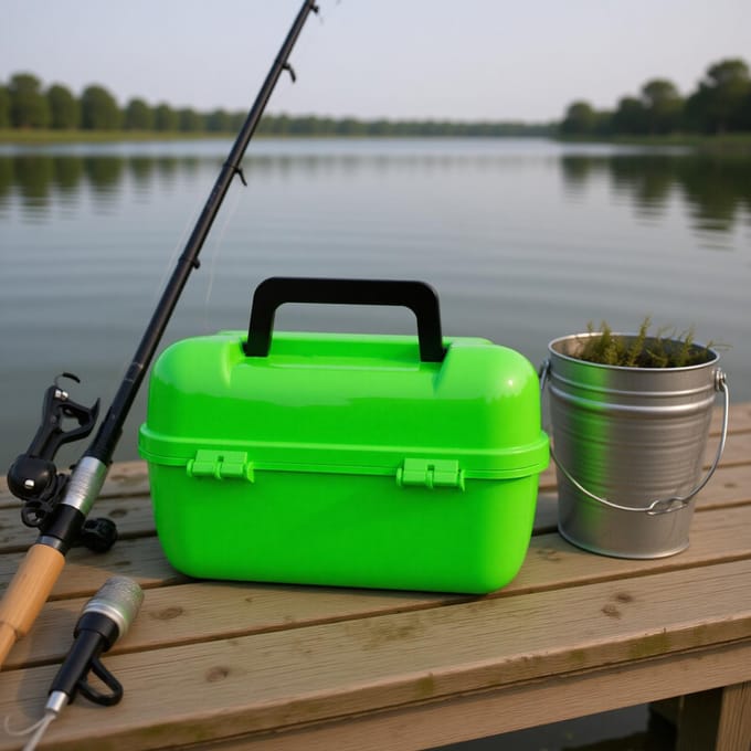 Vis Tackle Box 2 Laags Multifunctionele Opbergbak voor Vis Aas Haken Gereedschap green