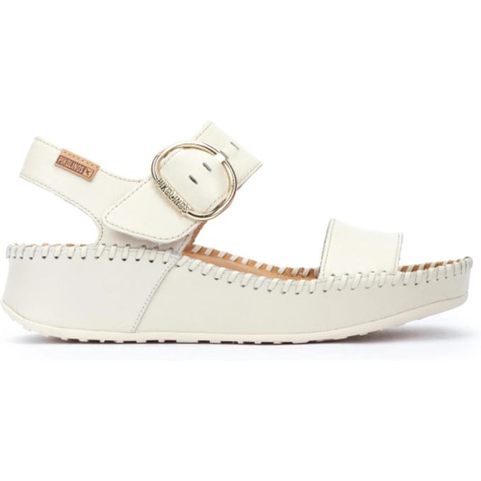 Pikolinos Witte leren sandalen Marina - Spronghoogte 5cm