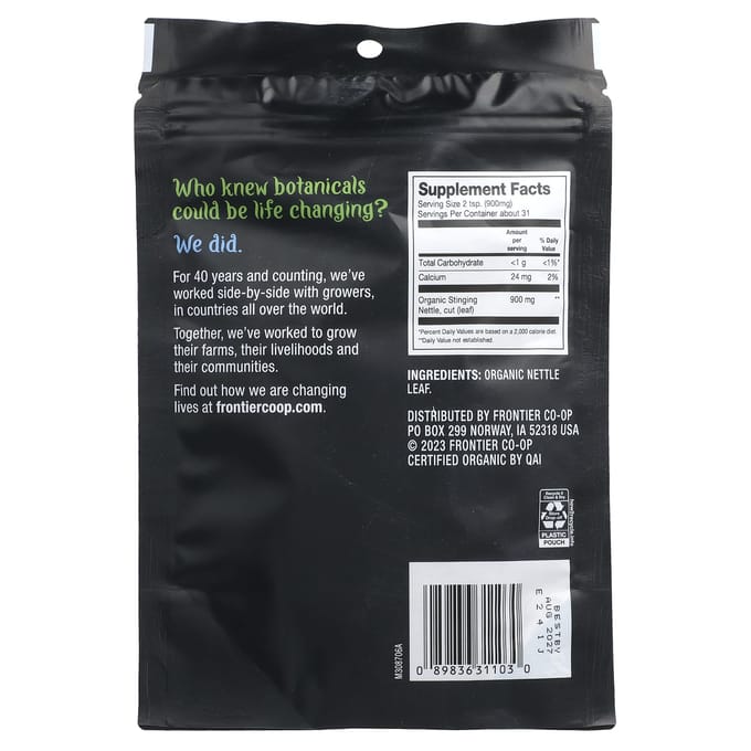 Frontier Co-Op, Organic Nettle Leaf, 28G (0.99Oz) gray