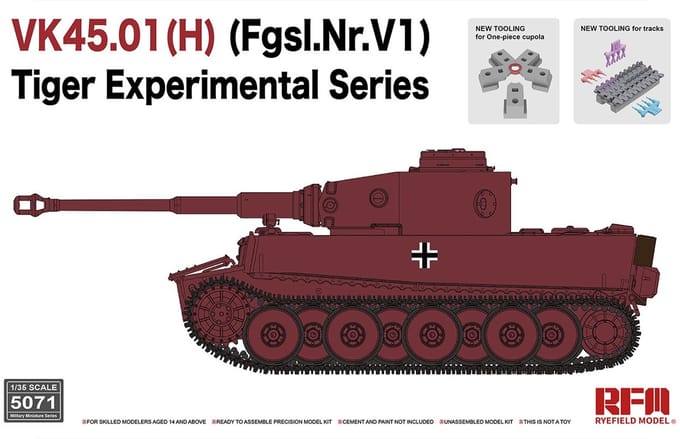 Rye Field Model Modelbouwpakket Militaire voertuigen - 5071 VK45.01(H) (Fgsl.Nr.V1) Tiger Experimental Series Plastic - 1:35 - Modelbouw