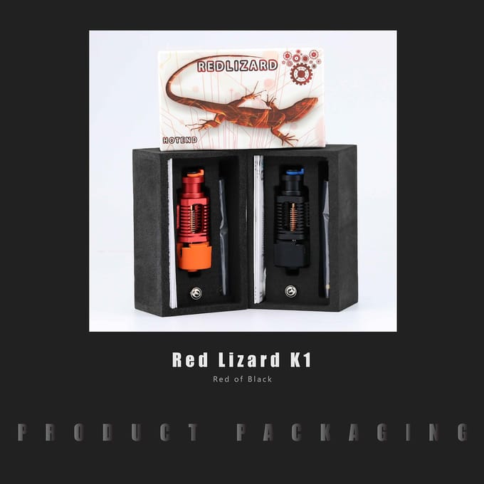 Red Lizard K1 Hotend Verguld Koperen Verwarmingsblok Nozzle 3D Printer Accessoire voor VORON 0.1/1.8/2.4 R-K1 red