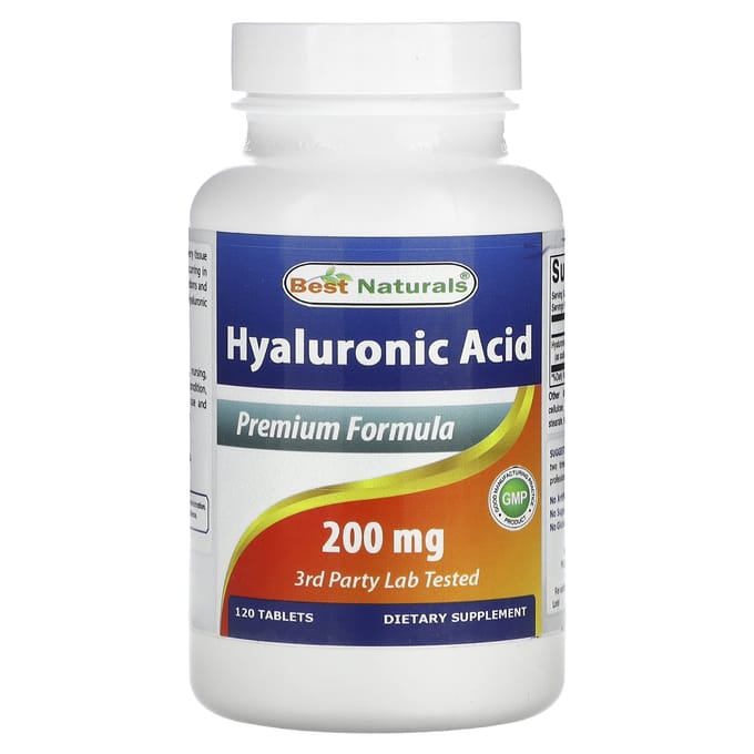 Best Naturals, acide hyaluronique, 200 mg, 120 comprimés