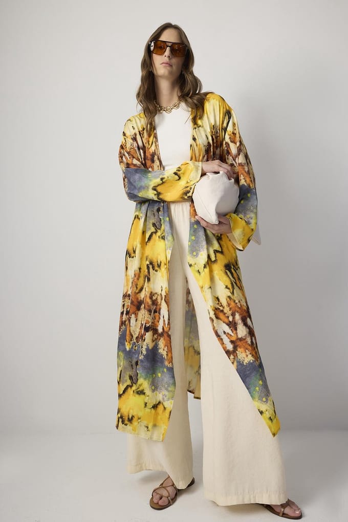 Touché Privé - Double-breasted kimono met patroon - Meerkleurig - Dames