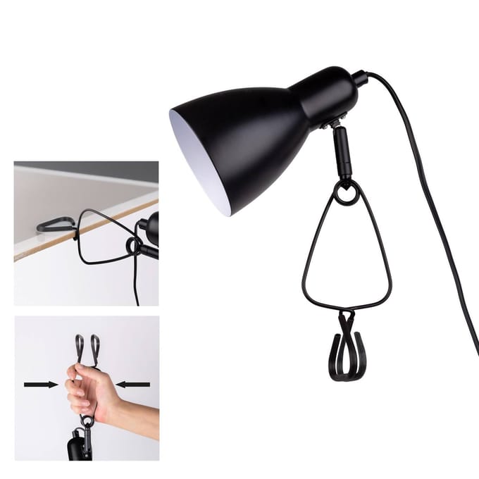Näve Klemlamp Mara justeerbaar aansluitkabel, zwart