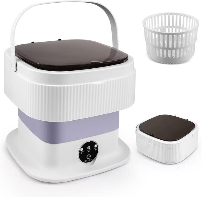 Mini-wasmachine - Compacte wasmachine - Kleine was - Inklapbaar design - 11 Liter - Paars