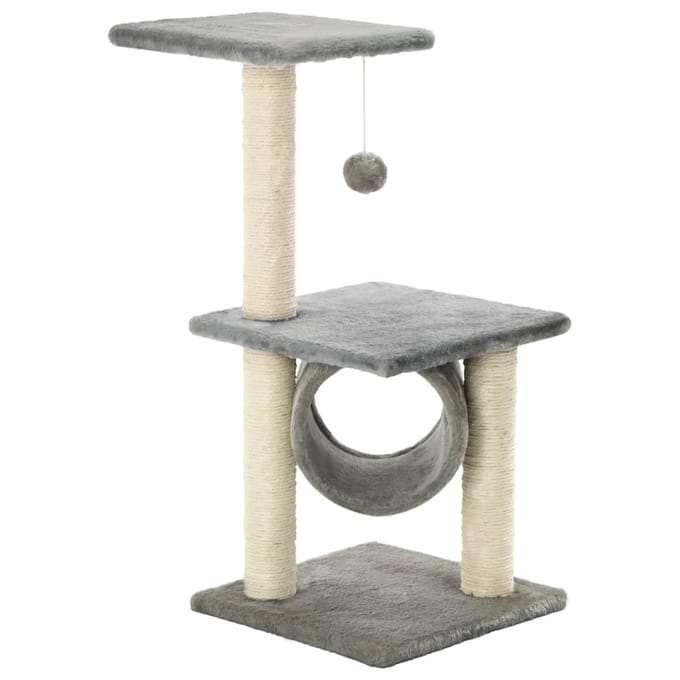 vidaXL - Kattenkrabpaal - met - sisal - krabpalen - 65 - cm - grijs