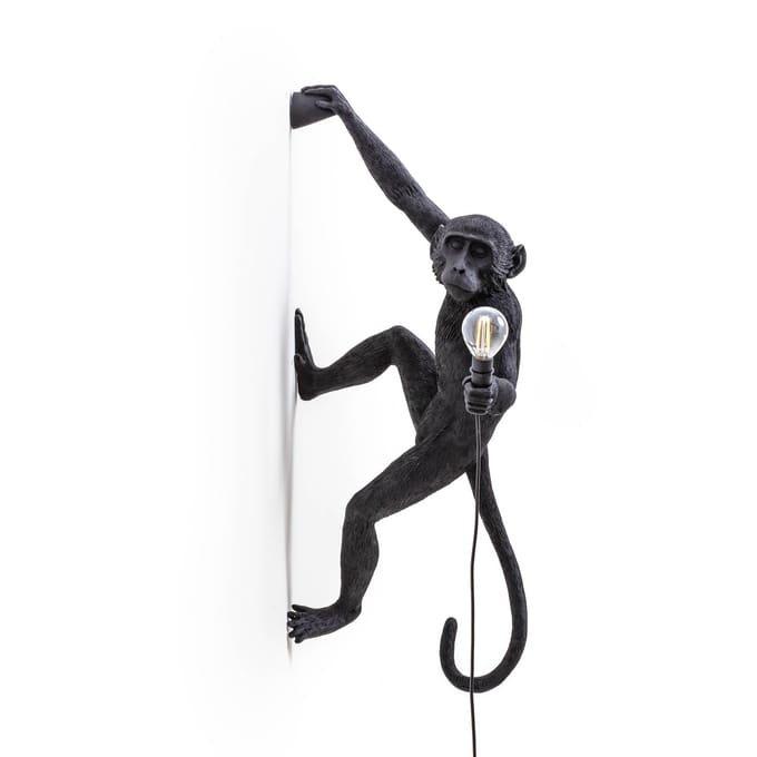 SELETTI Monkey Lamp decoratieve wandlamp rechts zwart