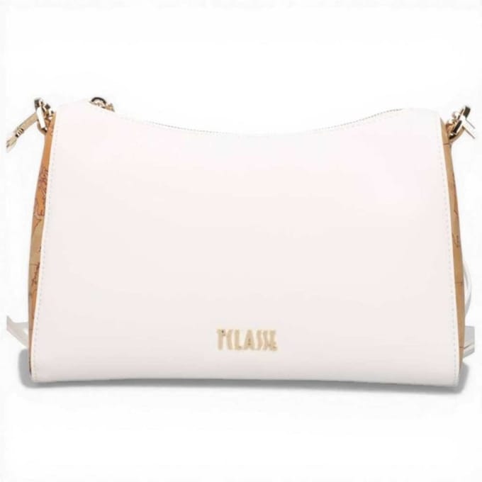 Alviero Martini 1 Classe Monogram vrouw witte schoudertas met all-over logo en Geo Details