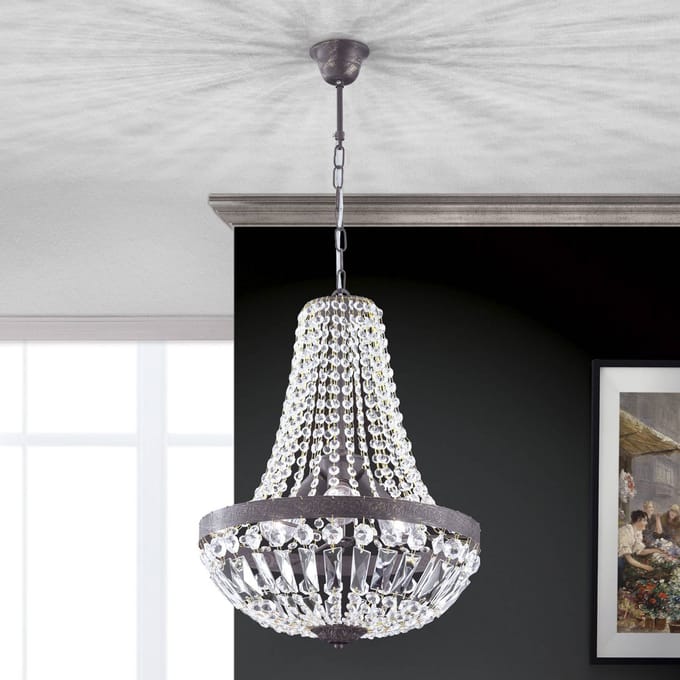 ORION Hanglamp Andara, kristal ketting, Ø 40 cm