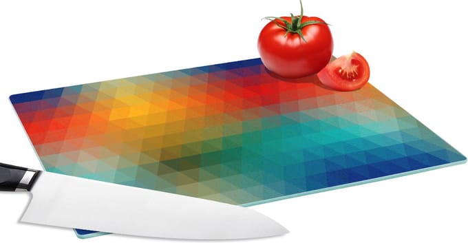 Glazen Snijplank - 28x20 - Design - Retro - Patronen - Pixel - Snijplanken Glas