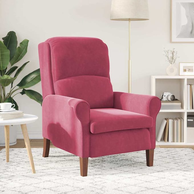 vidaXL - Fauteuil - Wijnrood - Fluweel