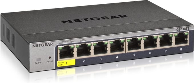 Netgear GS108Tv3 8-Port Gigabit Ethernet Smart Schakelaar with Cloud Management
