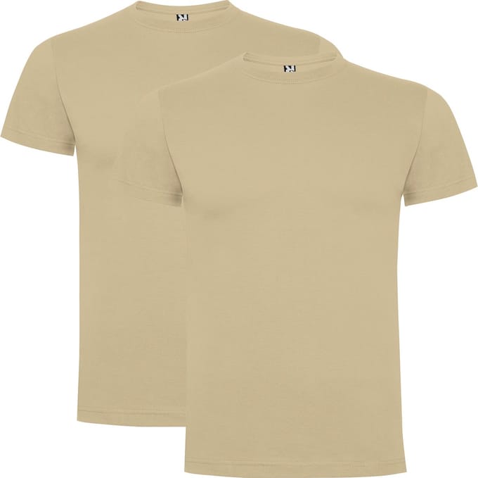 Zand 2 pack Premium t-shirts Roly Dogo maat M