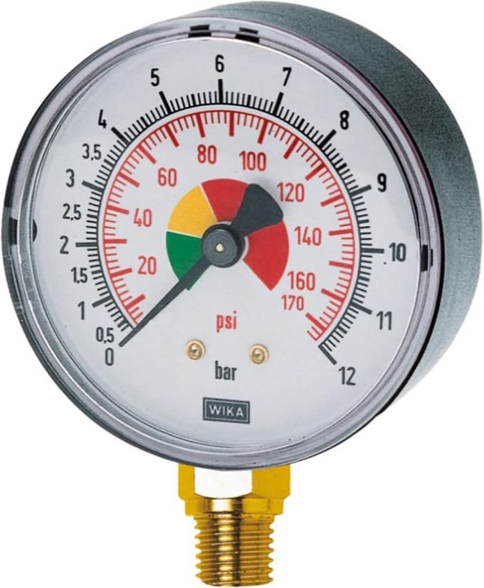 CriKo manometer voor bandenblaaspistool - 1/4" aansluiting - 0 tot 12 bar